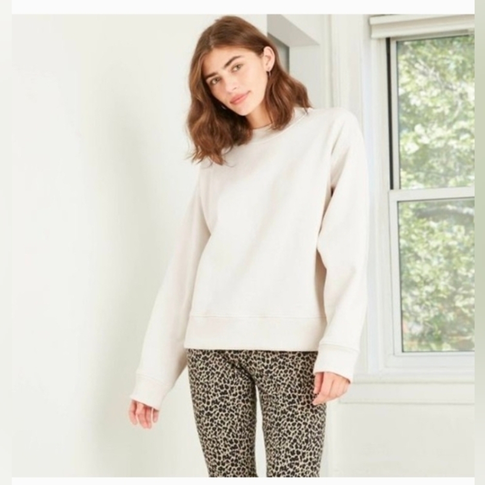 A New Day Women's Crewneck Pullover Sweater Super Soft cream
